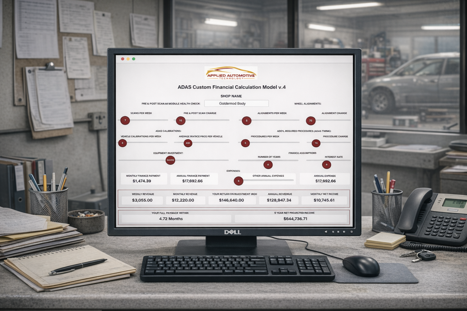 ADAS Calibration ROI Calculator