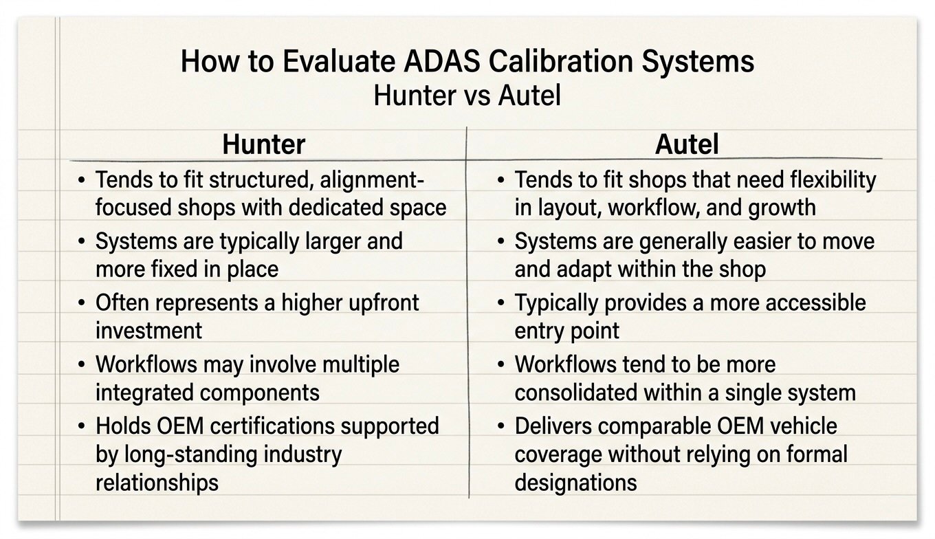 Check list Autel Hunter